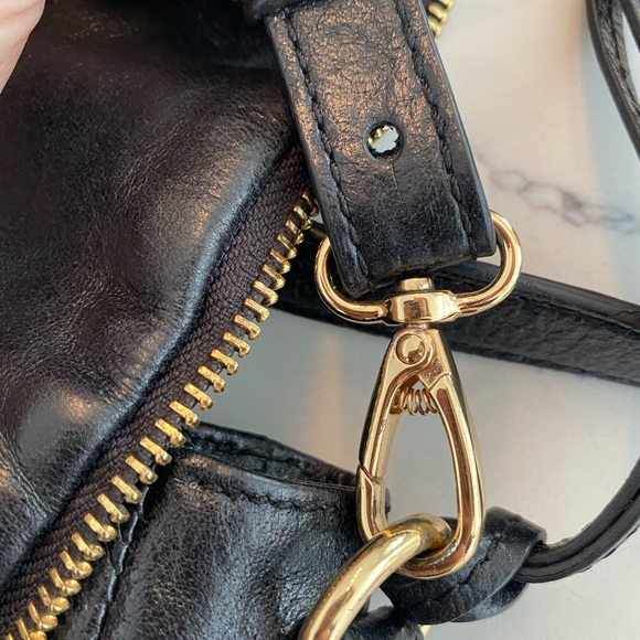 Badgley mischka cross body leather black satchel - Picture 4 of 16
